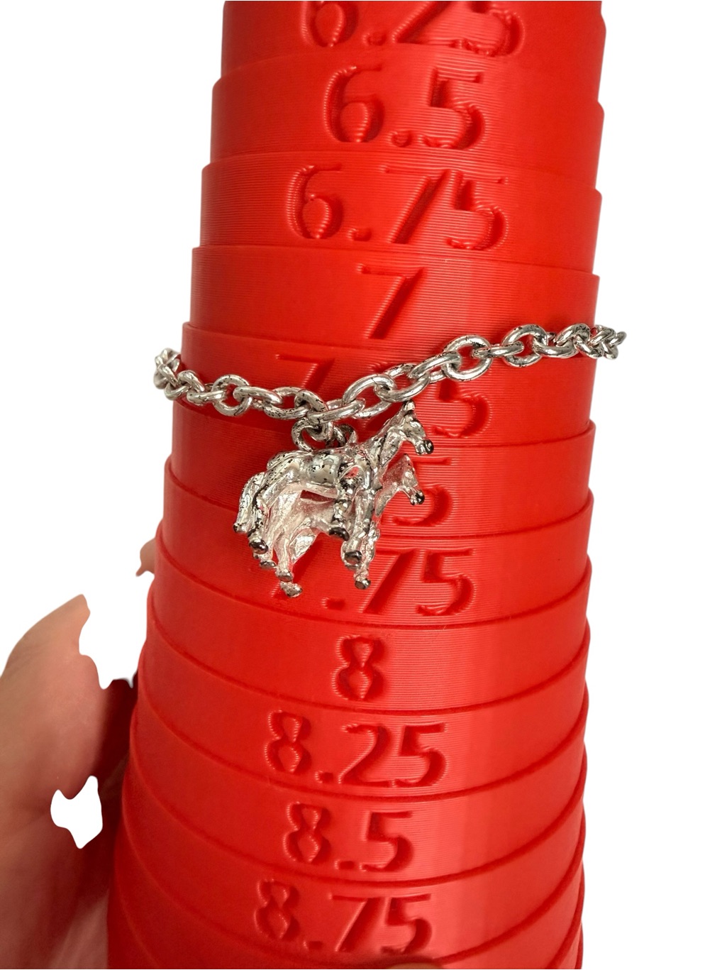 Horse Charm Bracelet Vintage Silver Tone Tempo Kentucky Derby Cowgirl Equestrian
